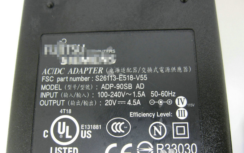 Original Netzteil Fujitsu Siemens ADP-90SB AD S26113-E518-V55  Output 20V-4,5A 
